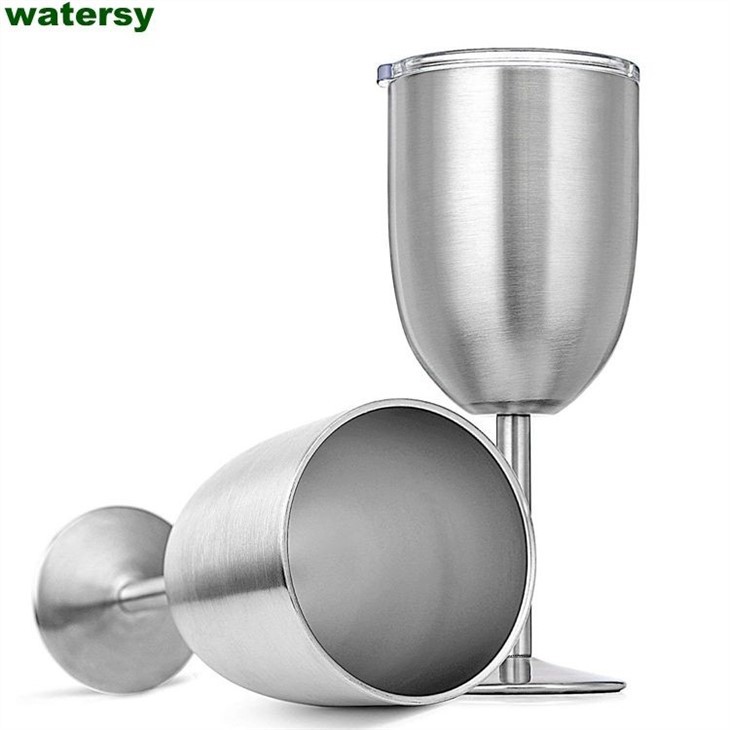 10oz Double Wall Stainless Steel Wine Tumbler with Lid