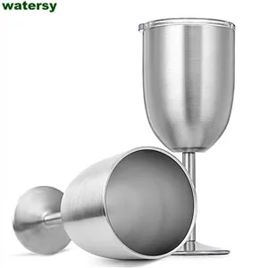 10oz Double Wall Stainless Steel Wine Tumbler with Lid