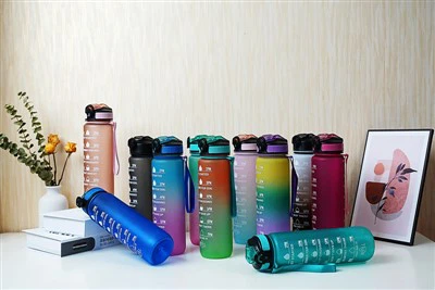 32oz Motivational Sports Water Bottle With Time Marker Leak-Proof Tritan BPA-Free