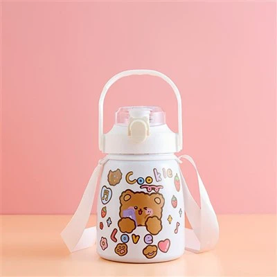 800ml Stainless Steel Cute Water Bottle Vacuum Flask With Leak Proof Lid