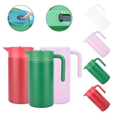Insulated Tea Pot With Temperature Display Lid Thermal Coffee Carafe