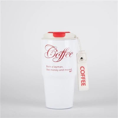 Stainless Steel Coffee Cup With Ceramic Inside Coffee Mug With Handle