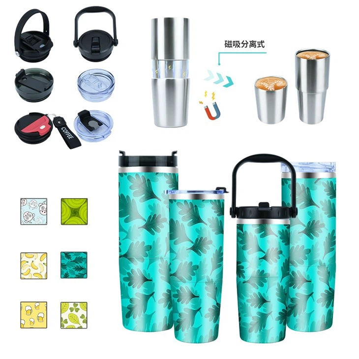 Stainless Steel Magnetic Coffee Mug Insulated Travel Mug Set Two in One