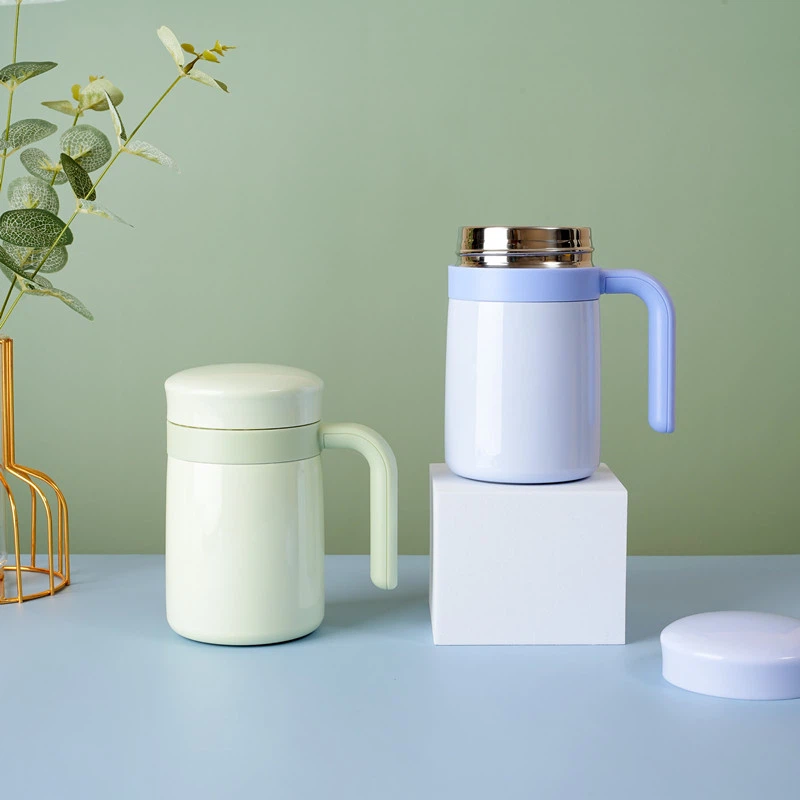 Vacuum Insulated Flask Stainless Steel Double Walled Business Handle Mug